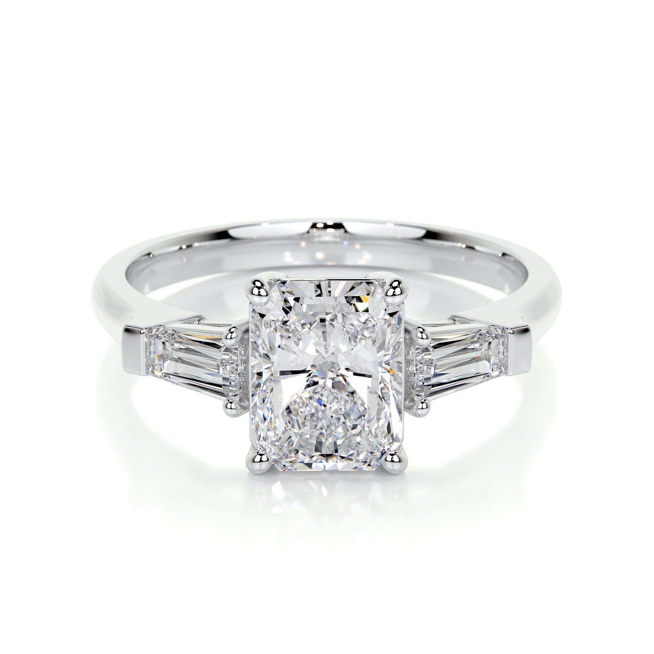 1.50 CT Radiant Cut Lab Grown Diamond Three-Stone Engagement Ring