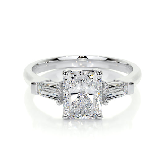 1.50 CT Radiant Cut Lab Grown Diamond Three-Stone Engagement Ring