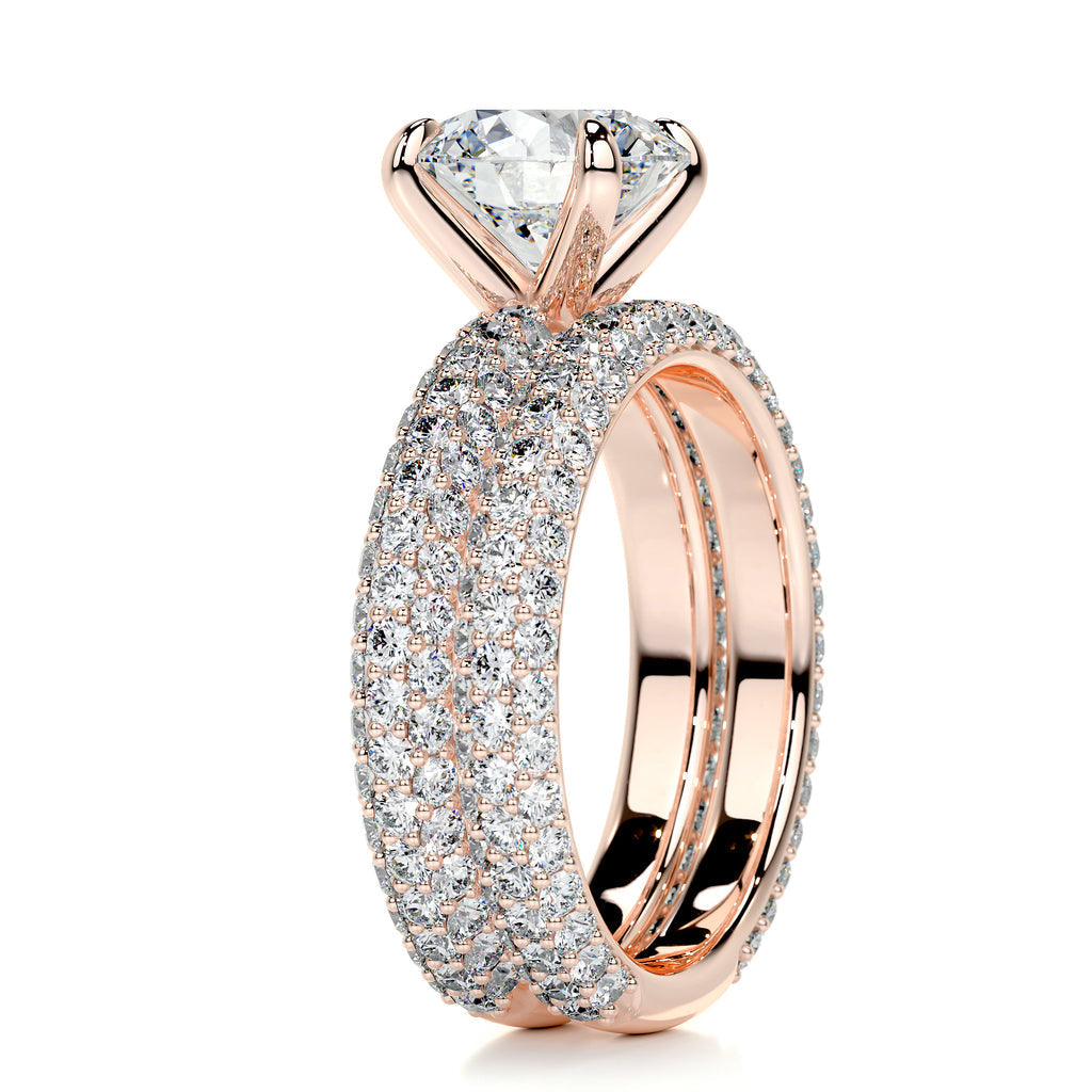 2.0 CT Round Lab Grown Diamond Pave Bridal Set 12