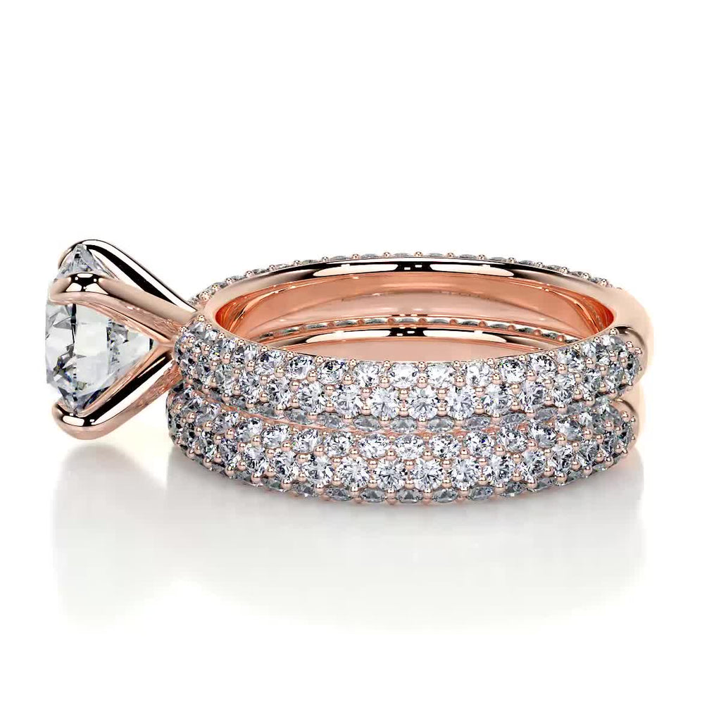 2.0 CT Round Lab Grown Diamond Pave Bridal Set 11
