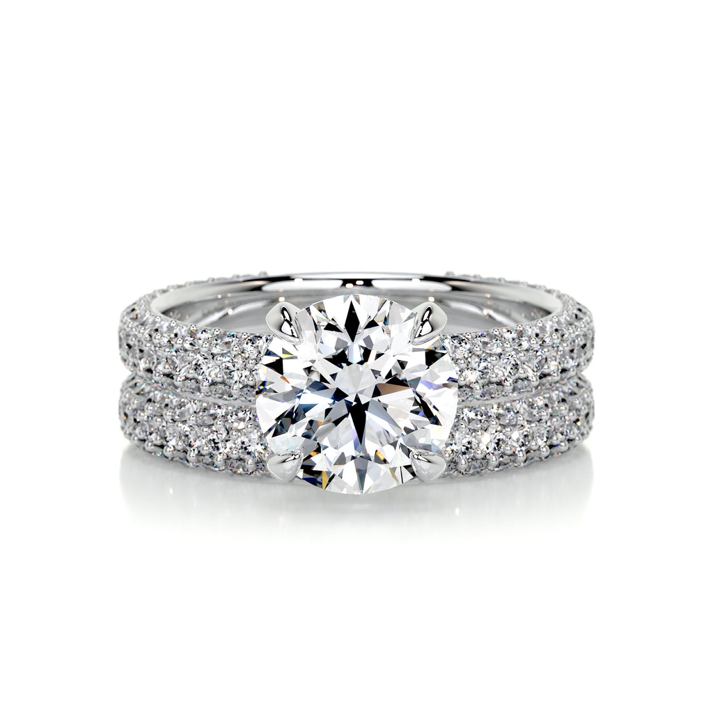 2.0 CT Round Lab Grown Diamond Pave Bridal Set 1