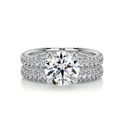 2.0 CT Round Lab Grown Diamond Pave Bridal Set 1