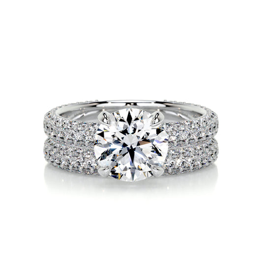 2.0 CT Round Lab Grown Diamond Solitaire Bridal Set