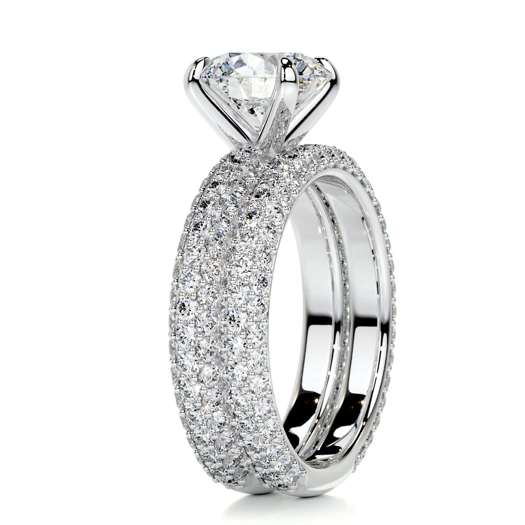 2.0 CT Round Lab Grown Diamond Pave Bridal Set 7