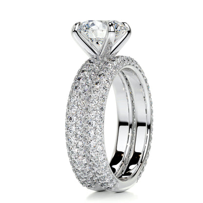 2.0 CT Round Lab Grown Diamond Pave Bridal Set 7