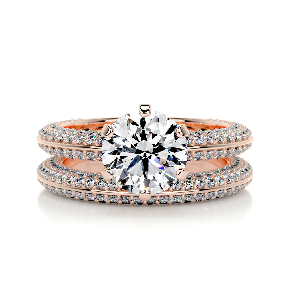 2.0 CT Round Lab Grown Diamond Sparkling Eternity Bridal Set 7