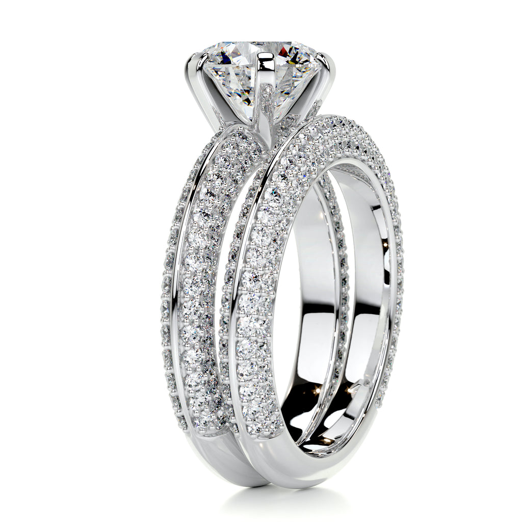 2.0 CT Round Lab Grown Diamond Sparkling Eternity Bridal Set 6