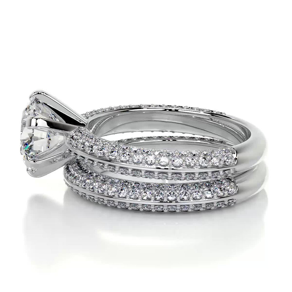 2.0 CT Round Lab Grown Diamond Sparkling Eternity Bridal Set