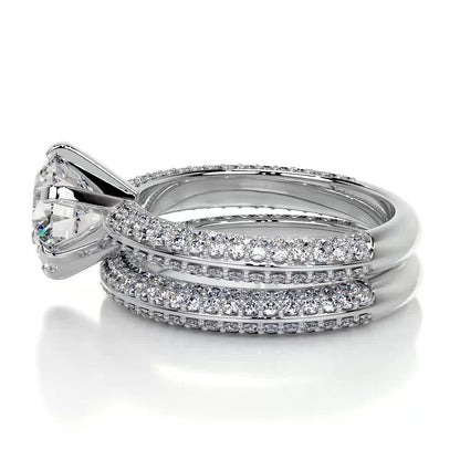 2.0 CT Round Lab Grown Diamond Sparkling Eternity Bridal Set 5