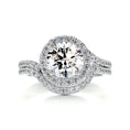 Load image into Gallery viewer, Exquisite 1.50 CT Round Lab Grown Diamond Halo Bridal Ring Set
