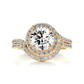 Load image into Gallery viewer, Exquisite 1.50 CT Round Lab Grown Diamond Halo Bridal Ring Set
