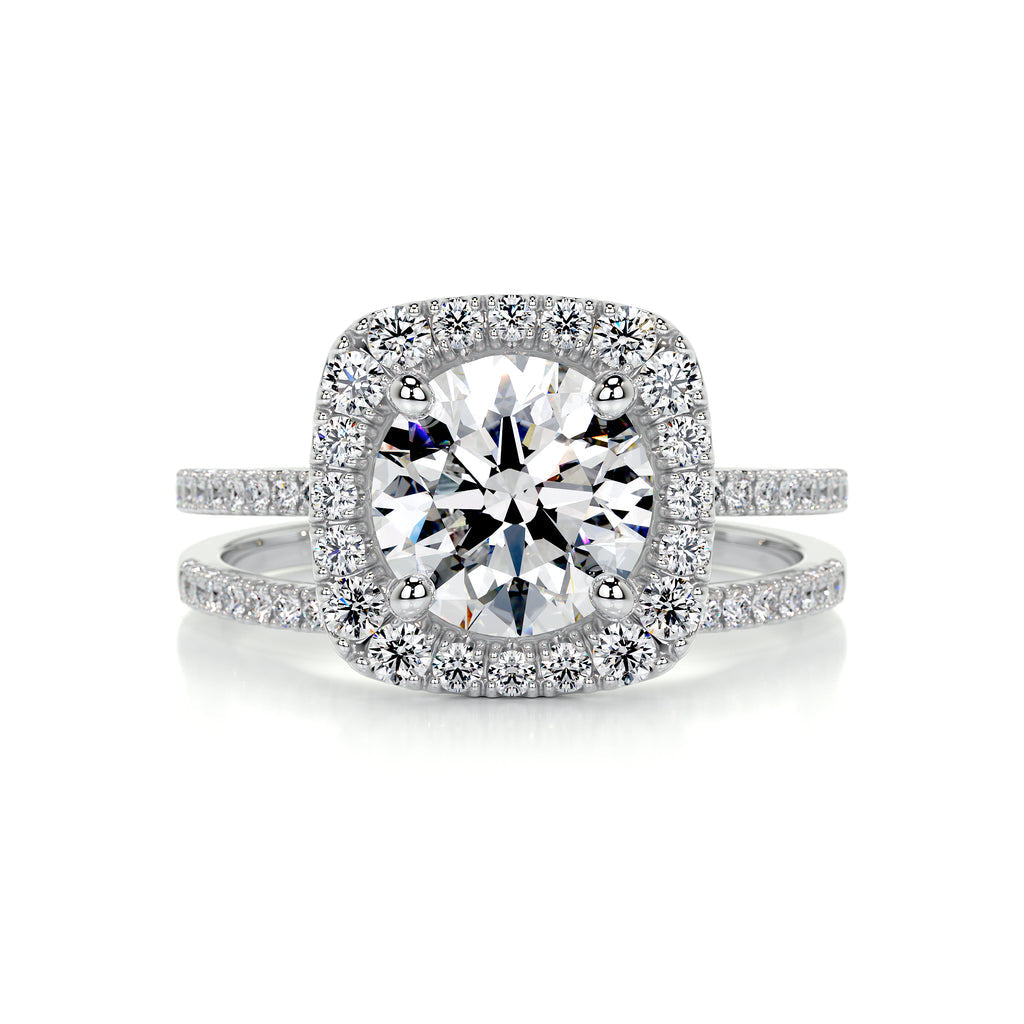 2.0 CT Round Lab Grown Diamond Halo Elegance Bridal Set