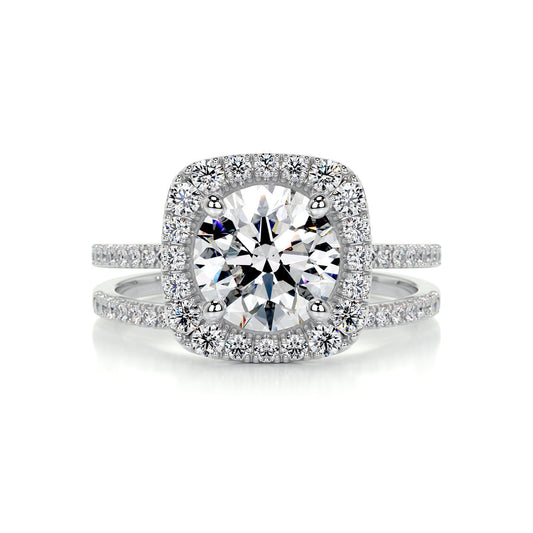 2.0 CT Round Lab Grown Diamond Halo Elegance Bridal Set