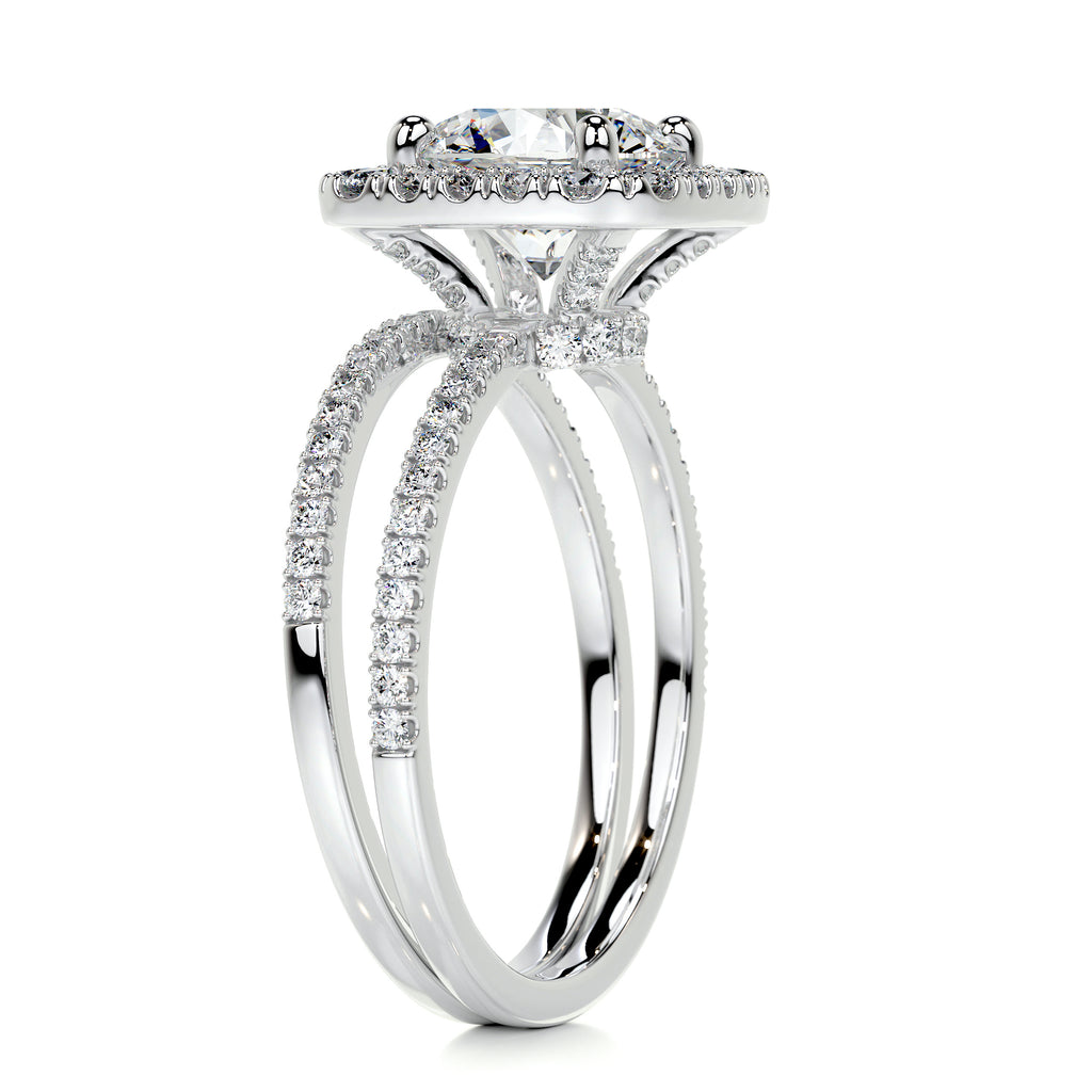 2.0 CT Round Lab Grown Diamond Halo Elegance Bridal Set