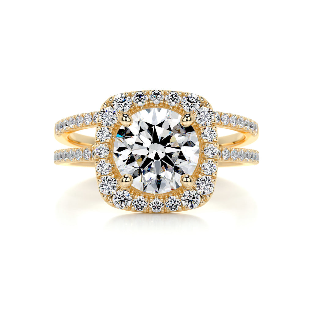 2.0 CT Round Lab Grown Diamond Halo Elegance Bridal Set