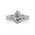 Load image into Gallery viewer, 1.0 CT Pear-Cut Lab Grown Diamond Halo Bridal Ring Set
