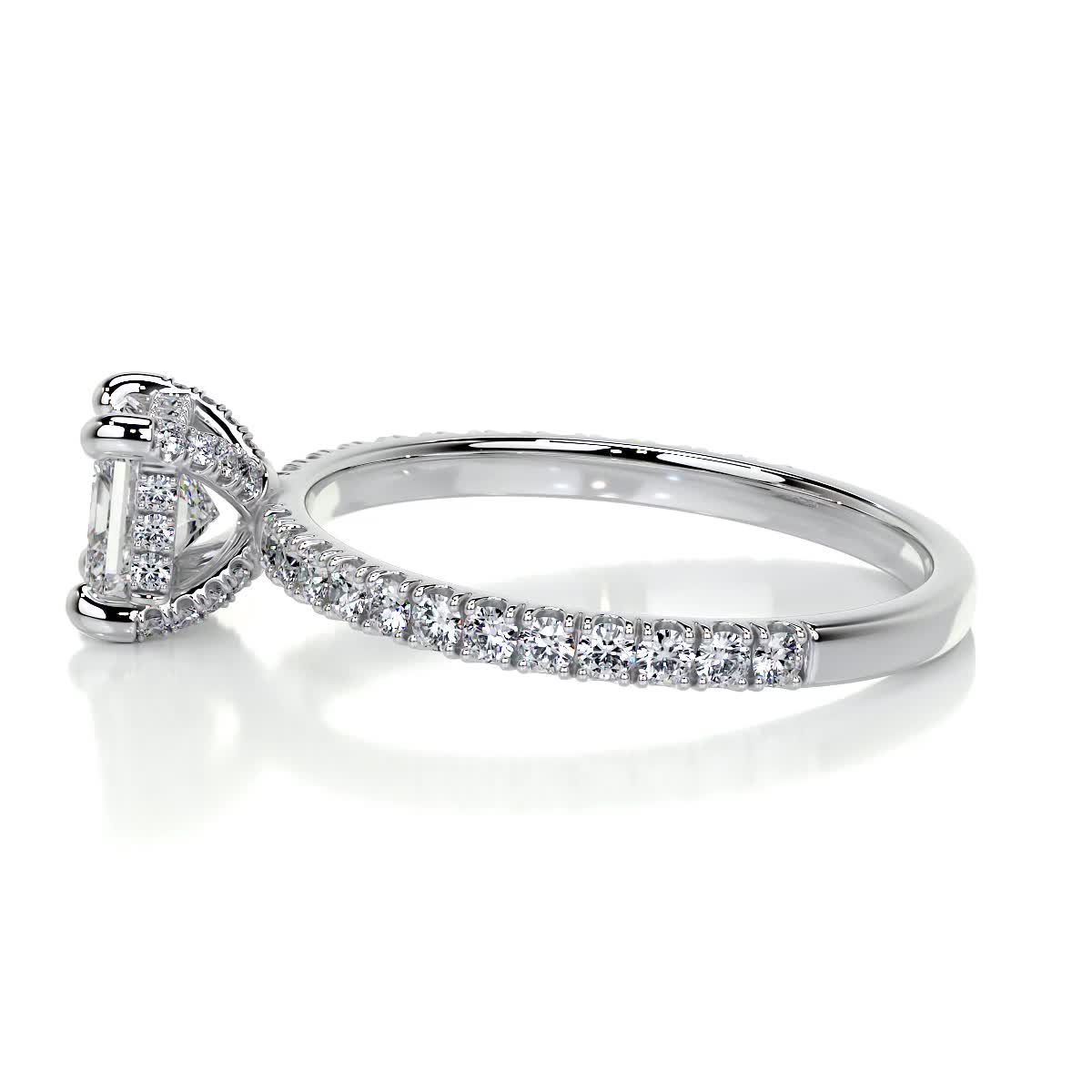 1.05 CT Radiant Cut Hidden Halo Lab Grown Diamond Engagement Ring