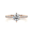 Load image into Gallery viewer, 1 ct Round F- SI1 Diamond Pave Moissanite Engagement Ring
