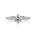 Load image into Gallery viewer, 1 ct Round F- SI1 Diamond Pave Moissanite Engagement Ring
