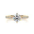 Load image into Gallery viewer, 1 ct Round F- SI1 Diamond Pave Moissanite Engagement Ring
