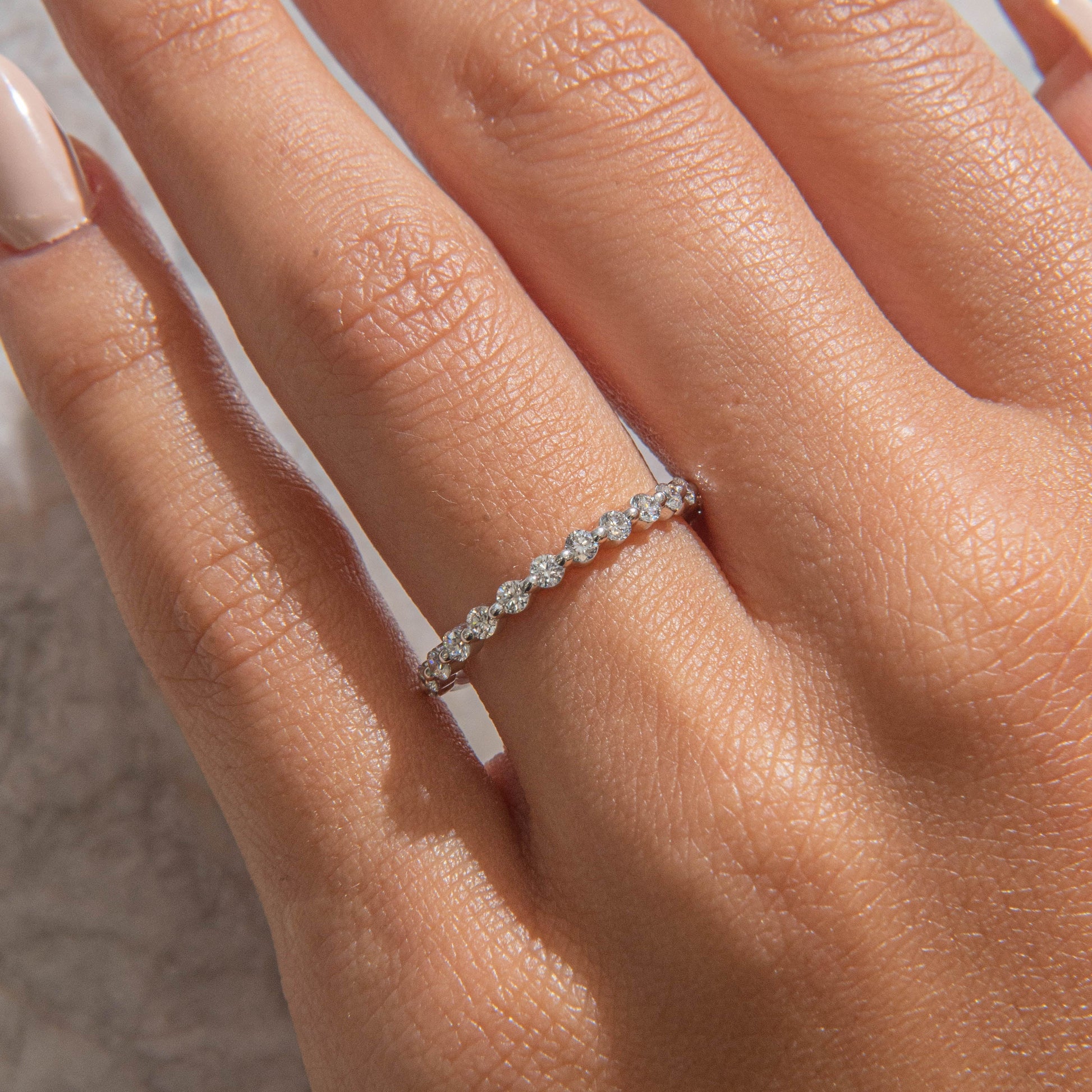Curved- 0.25 CT Marquise Lab Grown Diamond Wedding Band
