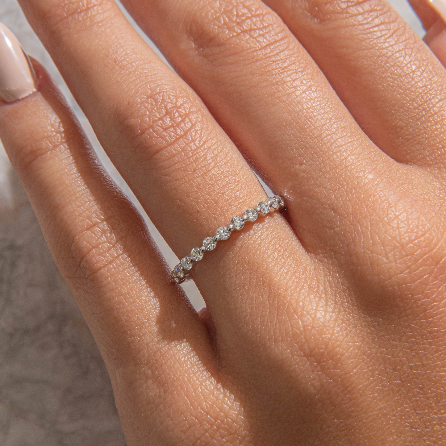 Curved- 0.25 CT Marquise Lab Grown Diamond Wedding Band