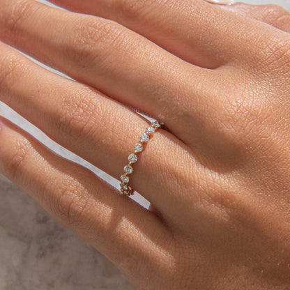 Curved- 0.25 CT Marquise Lab Grown Diamond Wedding Band