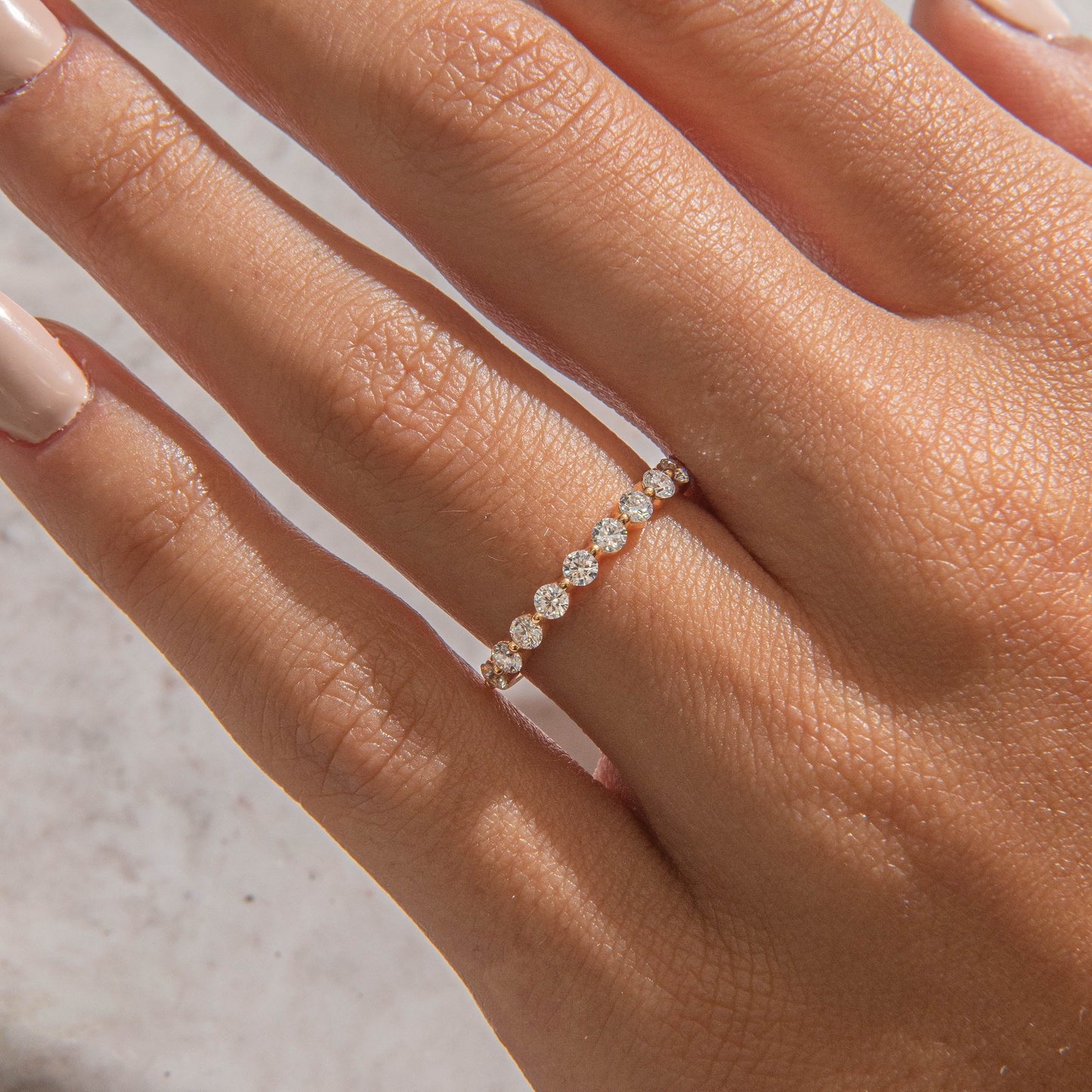Curved- 0.25 CT Marquise Lab Grown Diamond Wedding Band