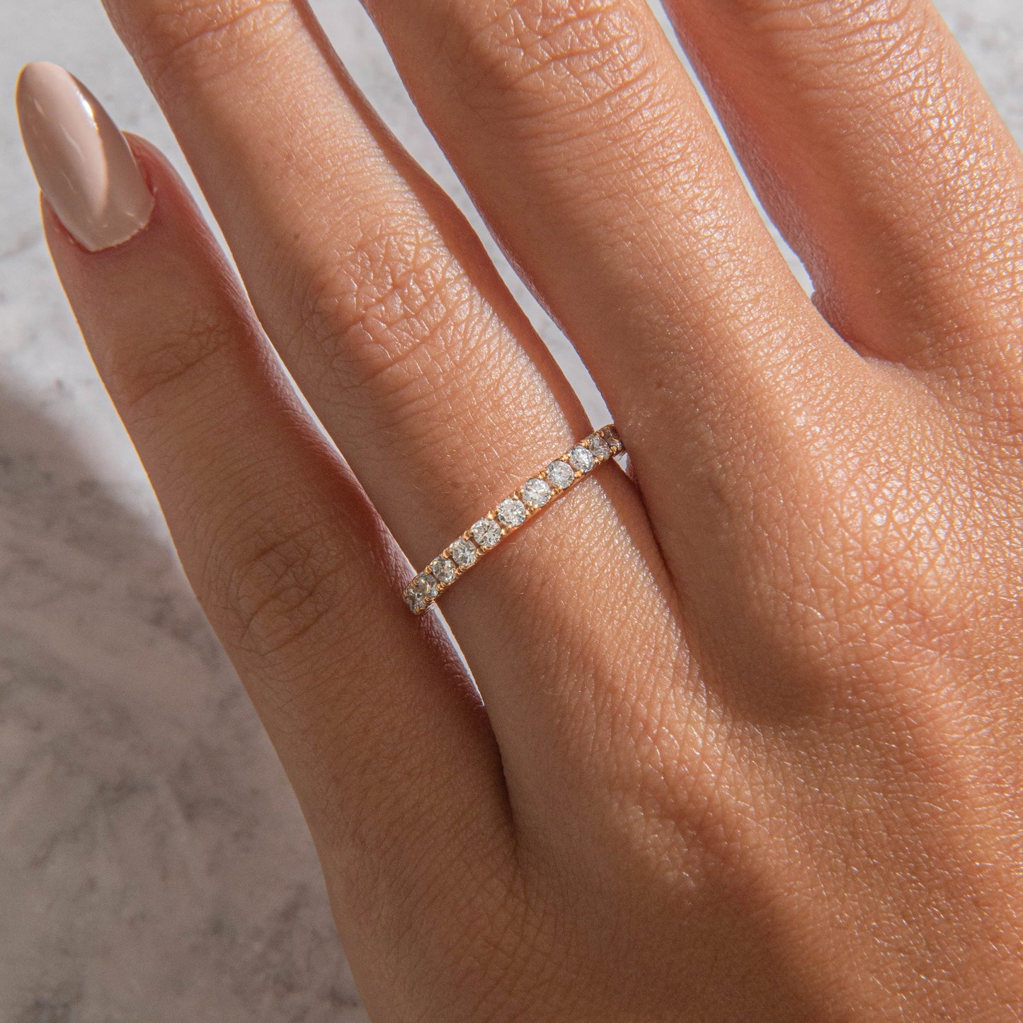Curved- 0.25 CT Marquise Lab Grown Diamond Wedding Band