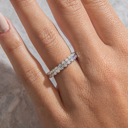Curved- 0.25 CT Marquise Lab Grown Diamond Wedding Band
