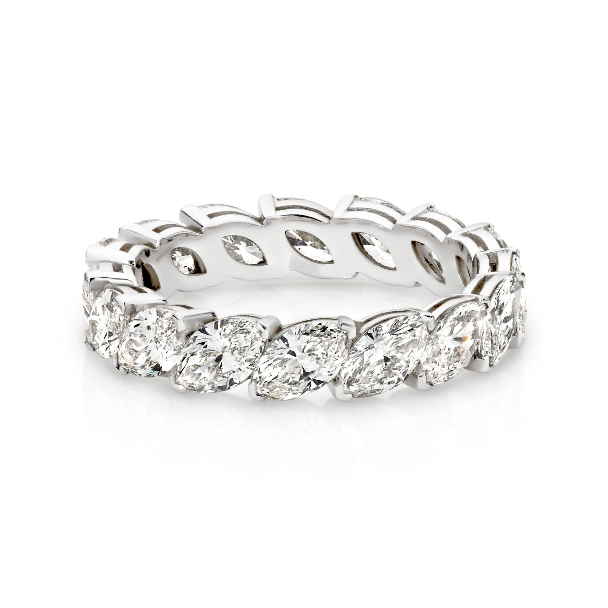 Curved- 0.25 CT Marquise Lab Grown Diamond Wedding Band