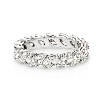 Curved- 0.25 CT Marquise Lab Grown Diamond Wedding Band