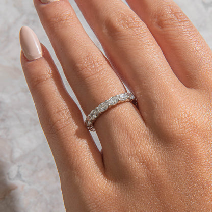 Curved- 0.25 CT Marquise Lab Grown Diamond Wedding Band