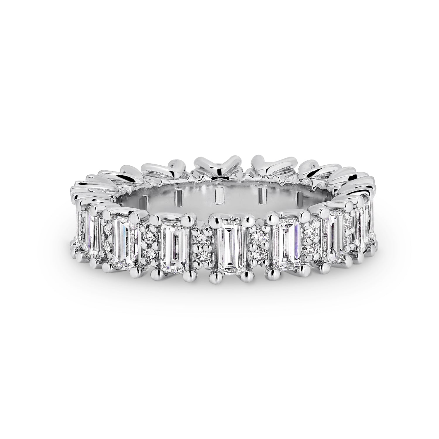 Curved- 0.25 CT Marquise Lab Grown Diamond Wedding Band