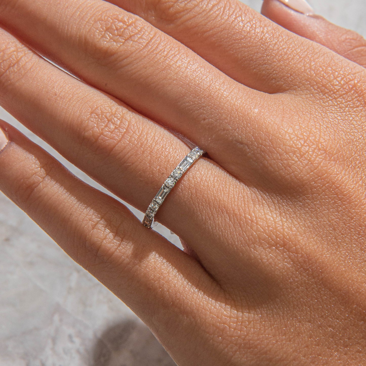 Curved- 0.25 CT Marquise Lab Grown Diamond Wedding Band