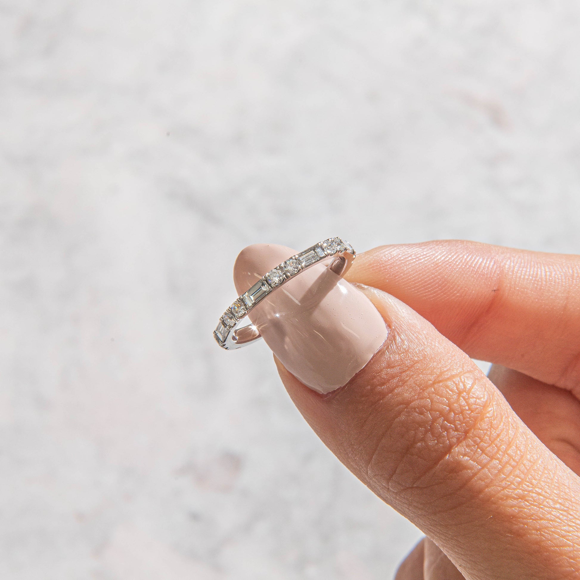 Curved- 0.25 CT Marquise Lab Grown Diamond Wedding Band