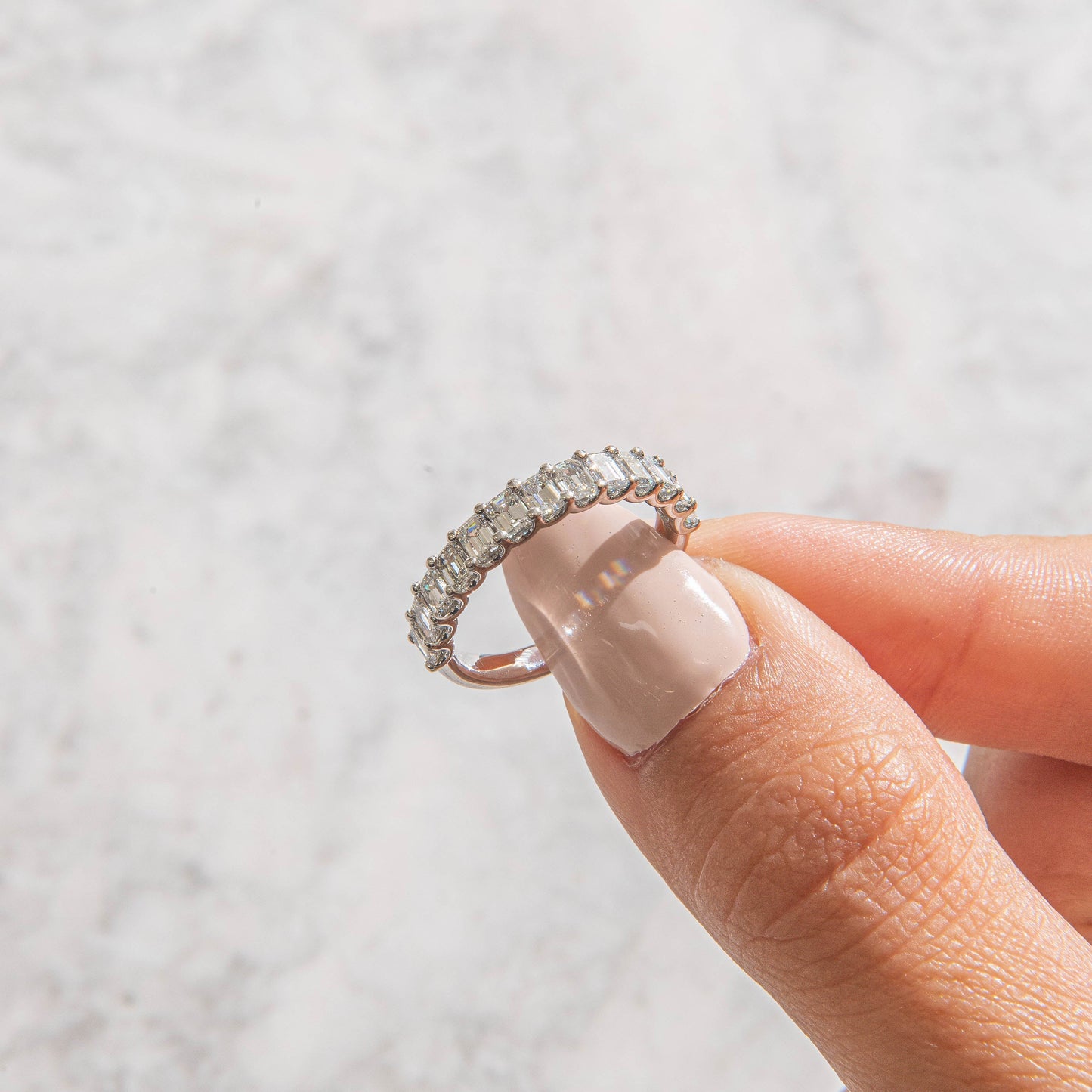 Curved- 0.25 CT Marquise Lab Grown Diamond Wedding Band