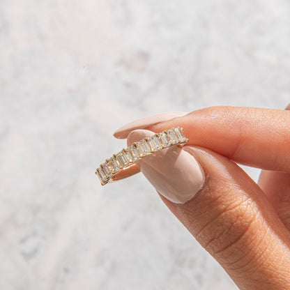 Curved- 0.25 CT Marquise Lab Grown Diamond Wedding Band