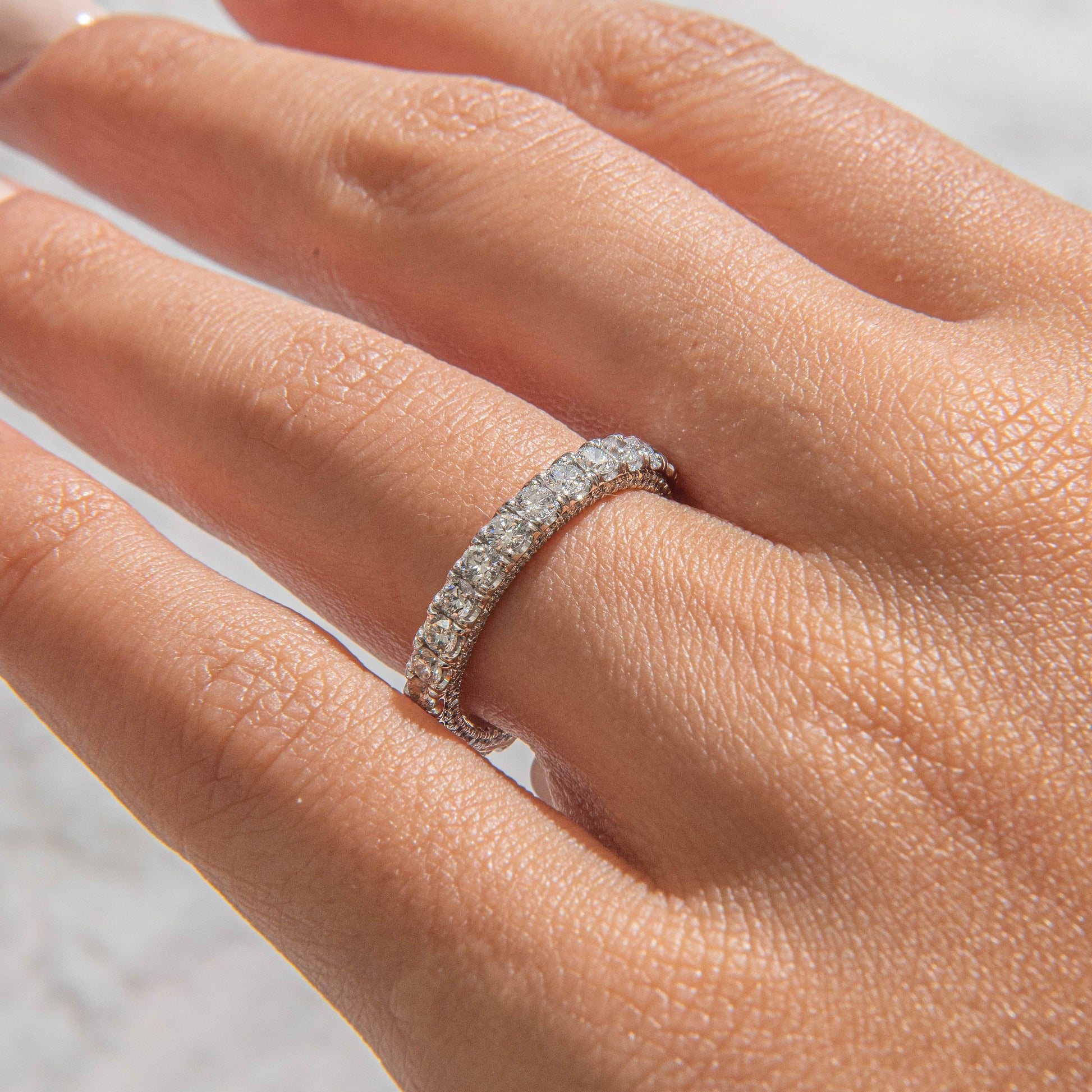 Curved- 0.25 CT Marquise Lab Grown Diamond Wedding Band