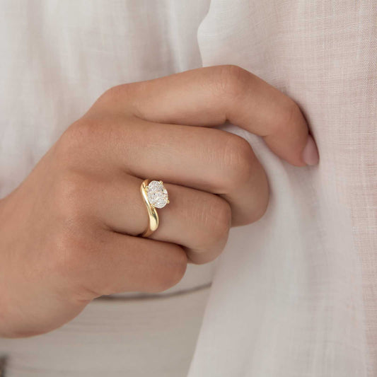 Hidden Halo-1.5 CT Round Lab Grown Diamond Engagement Ring