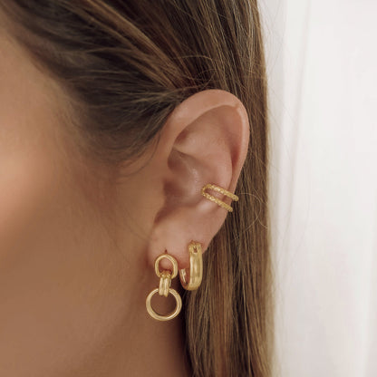 Elegant Silver Double Hoop Earrings 7