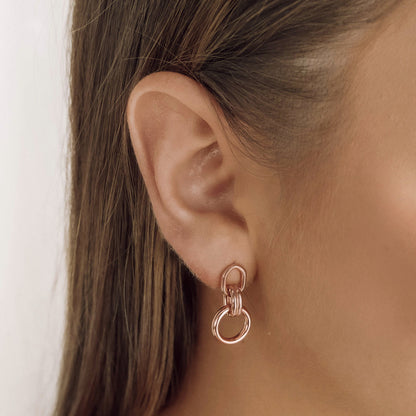Elegant Silver Double Hoop Earrings 4