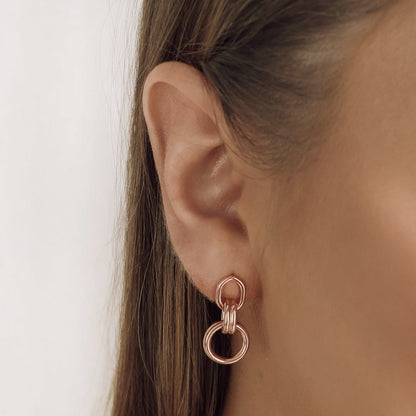 Elegant Silver Double Hoop Earrings 6