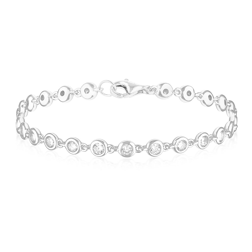 Elegant 0.09 TCW Round Lab-Grown Diamond Tennis Bracelet