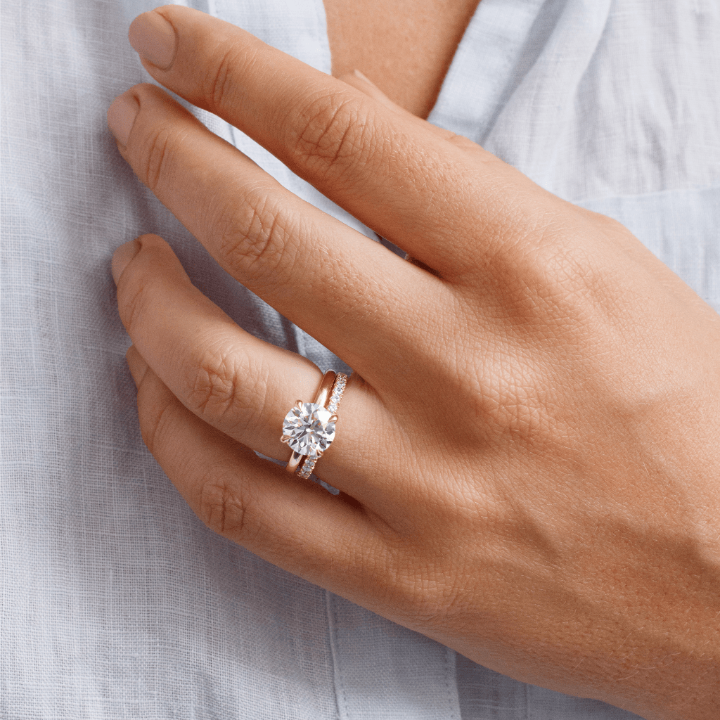 Hidden Halo-Round Lab Grown Diamond Engagement Ring