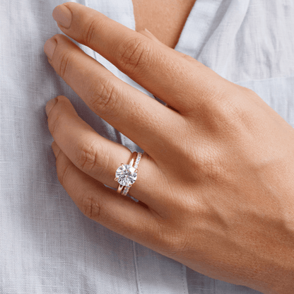 Hidden Halo-Round Lab Grown Diamond Engagement Ring
