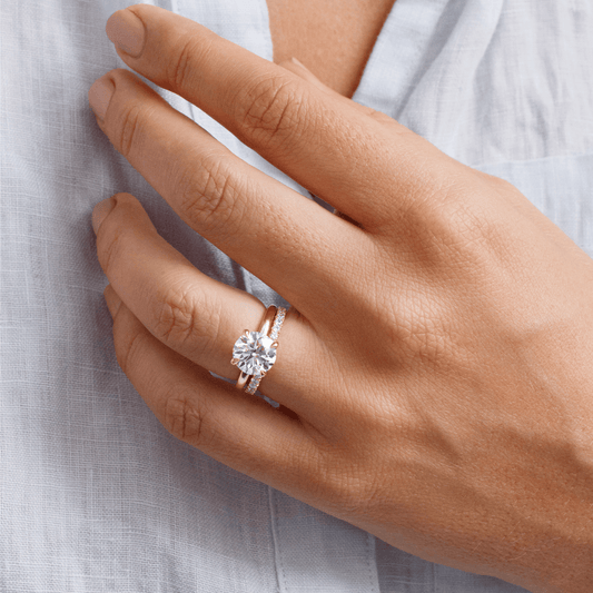 Hidden Halo-Round Lab Grown Diamond Engagement Ring
