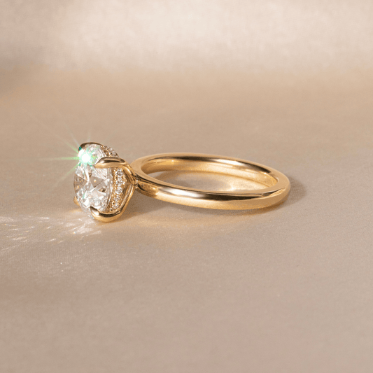 Hidden Halo-Round Lab Grown Diamond Engagement Ring