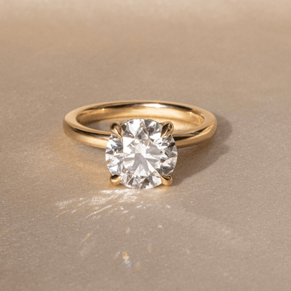 Hidden Halo-Round Lab Grown Diamond Engagement Ring
