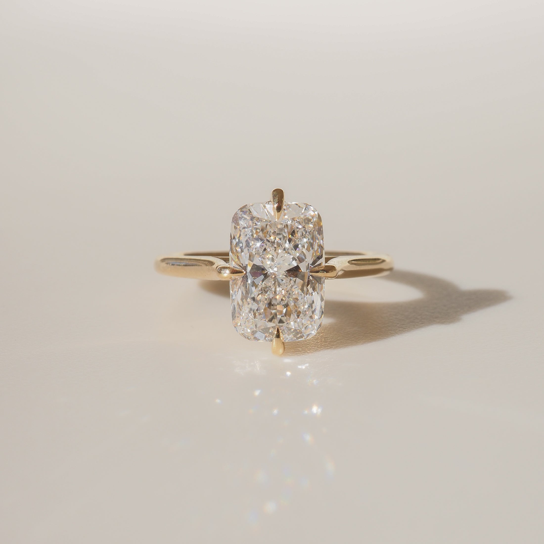 2.60 CT Elongated Cushion Lab Diamond Solitaire Engagement Ring in Gold